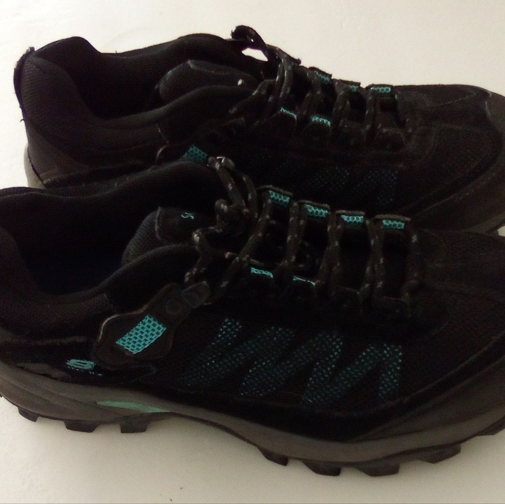 Skechers Steel Toe Work Shoe Size 9 Women's Black with Turquoise